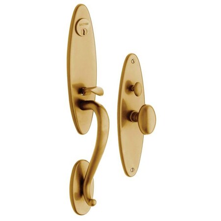 Baldwin Double Cylinder Entry Handlesets Vintage Brass 6573.033.DBLC